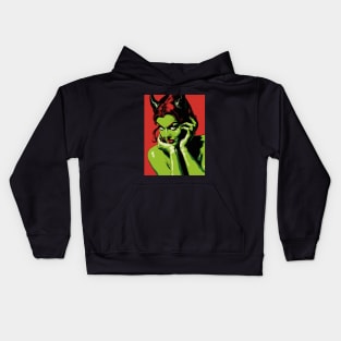 Female Demon Woman Pop Comic Art Illustration Kids Hoodie